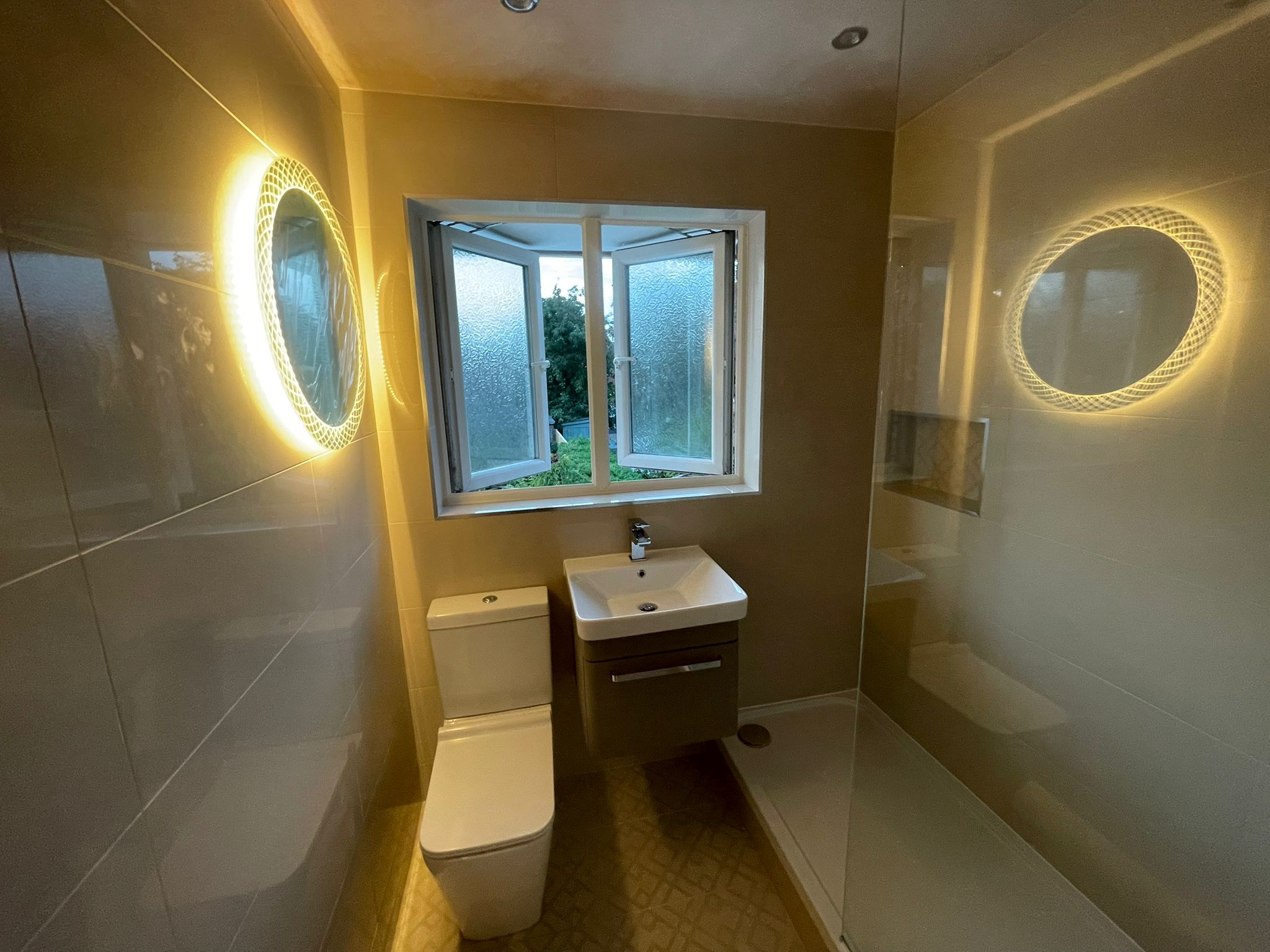 bright modern custom bathroom